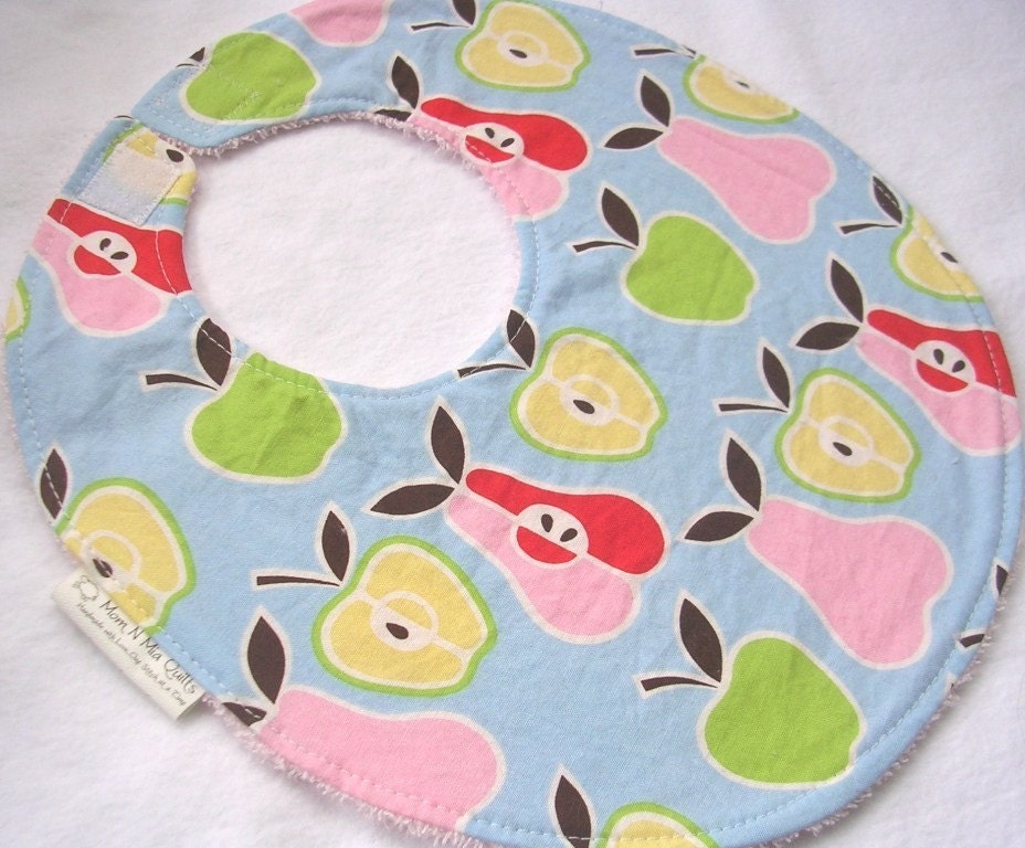 Apples and Pears - Boutique Bib with snag free velcro closure