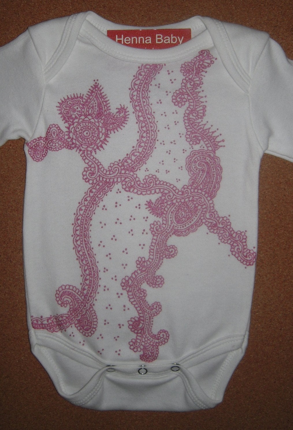 Organic Rangani Onesie --- hand painted one of a kind.  FREE DOMESTIC SHIPPING.