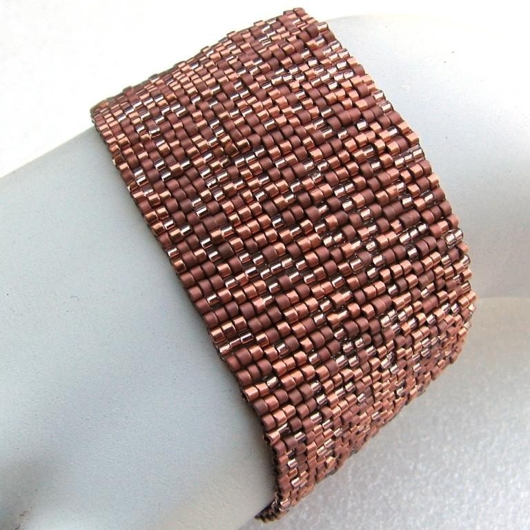 Copper Indulgence Peyote Cuff Bracelet  (2430)