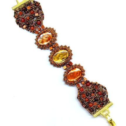 The Power of Three - Fall Colors Bracelet with Agate Cabochons