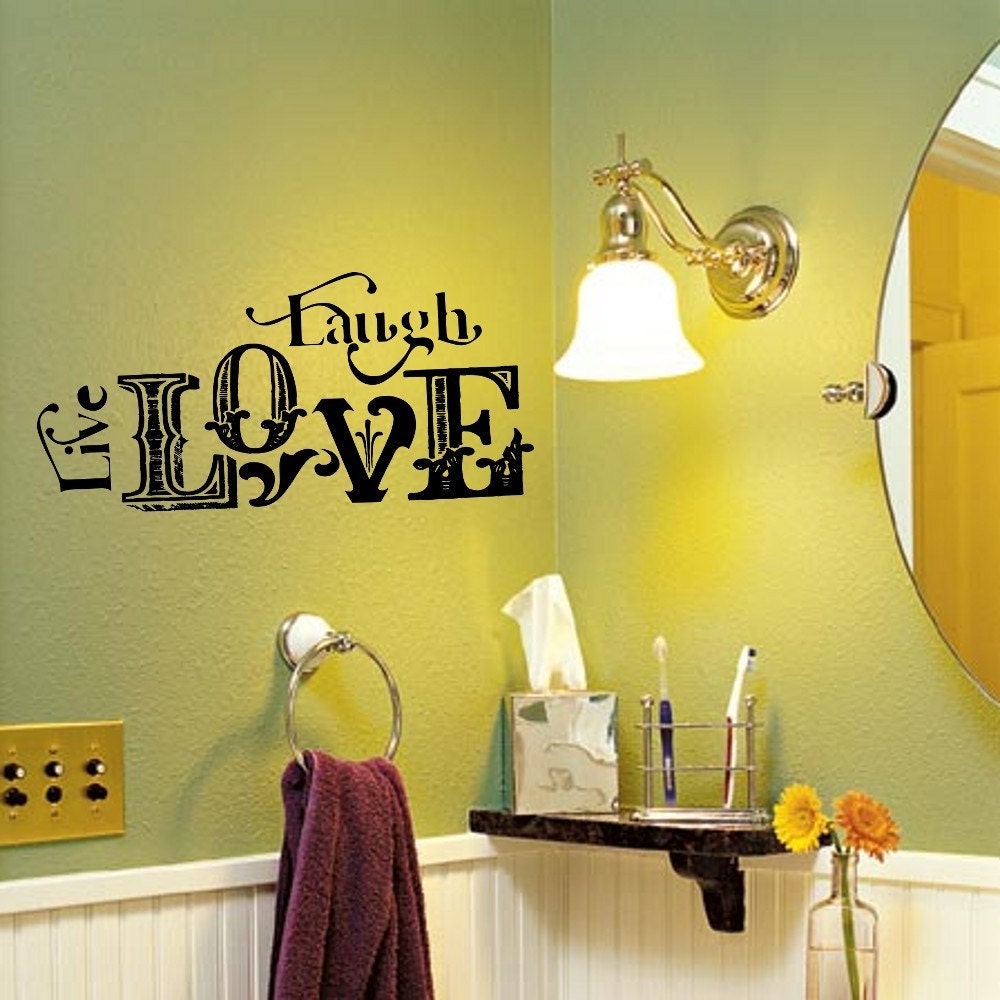Live Laugh Love Vintage Wall Words Design Surface Graphic Decal Applique You Choose Color FREE US SHIPPING