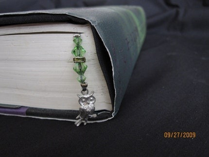 Harry Potter Bookmark-Owl and star with crystal (green)