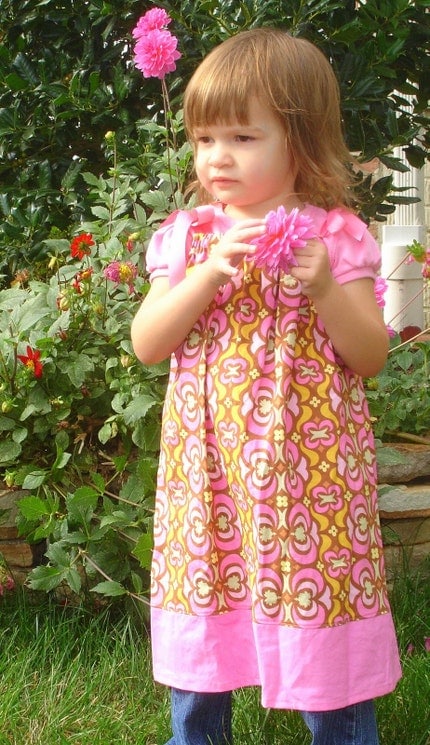 Pink Midwest Modern Garden Maze Pillowcase Dress - Ready to Ship