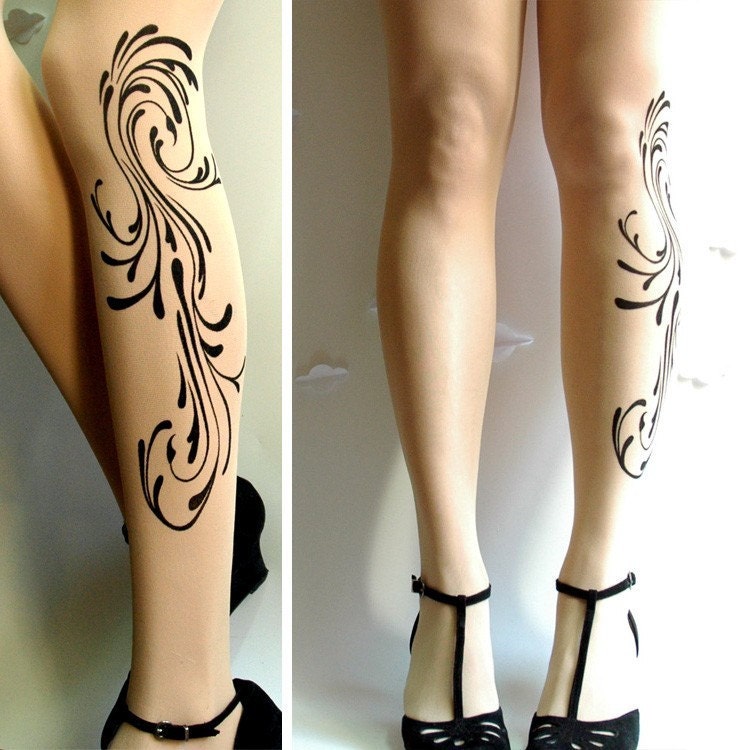 So Cute Tattoo Tights! Love these tattoo tights, and more!