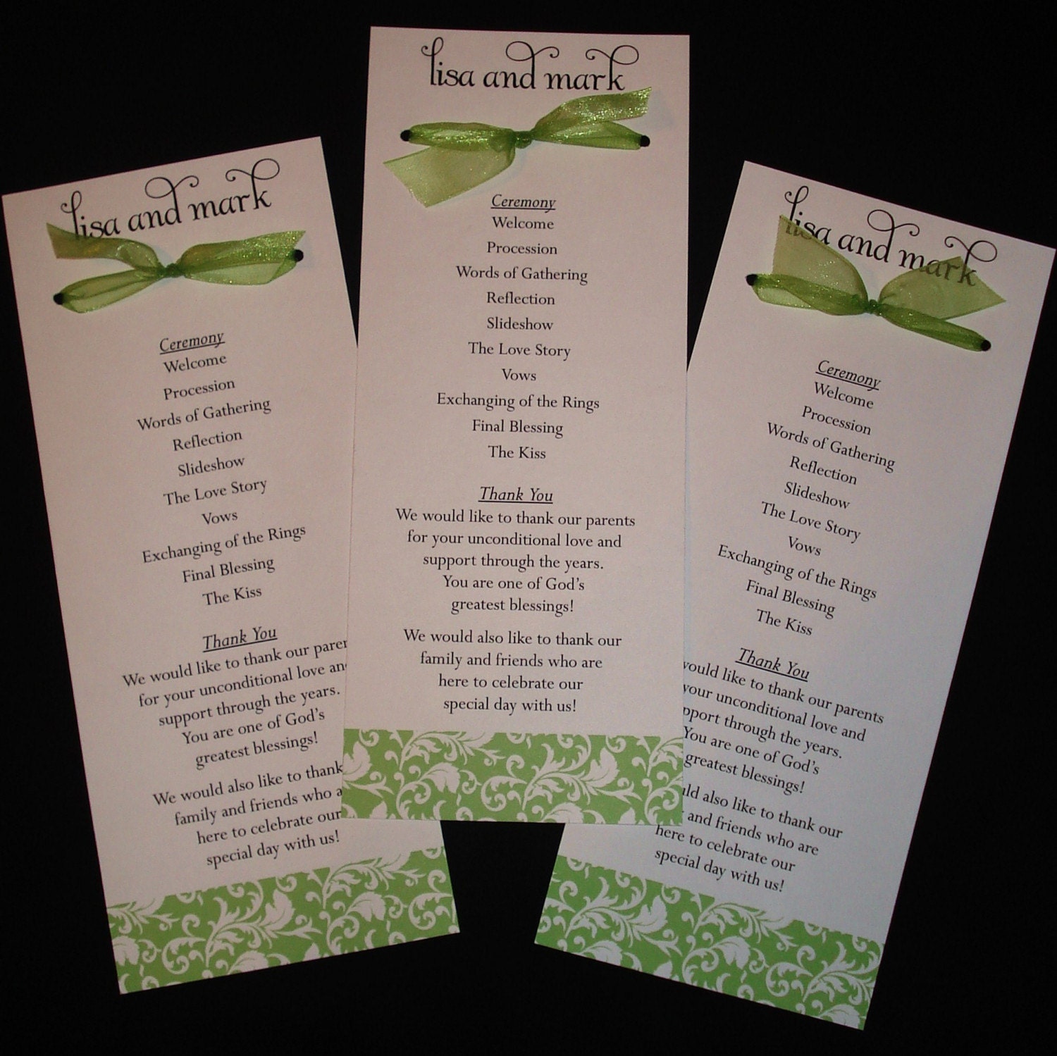 Damask Bow Wedding Programs Your Colors just an example of the 