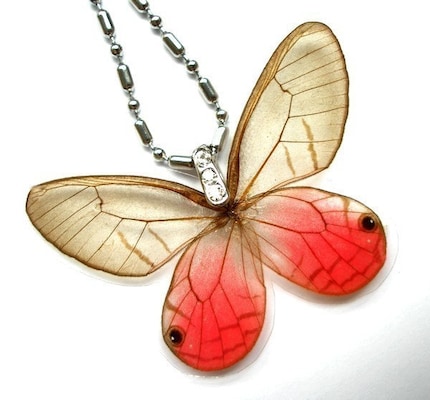 REAL butterfly wing pendant by Butterflysenses