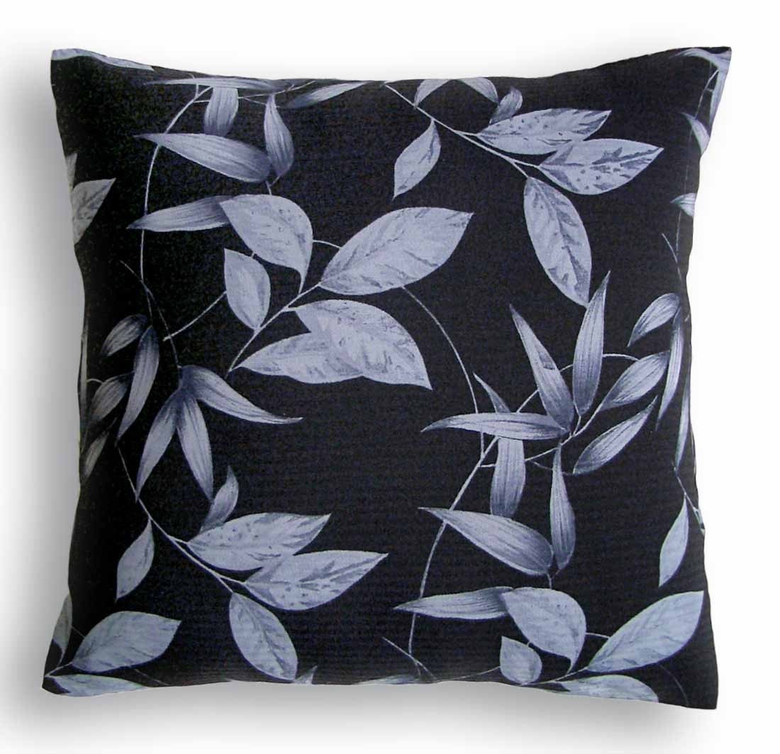 Decorative Throw Pillow Case 16 inch Georgette Cushion Cover in black and shades of gray LEA DESIGN