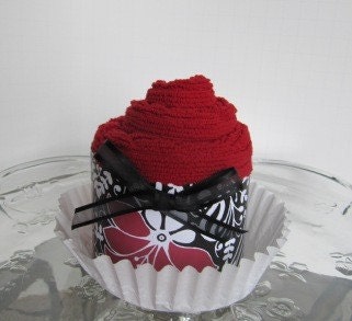 Dish towel Cupcake-  red
