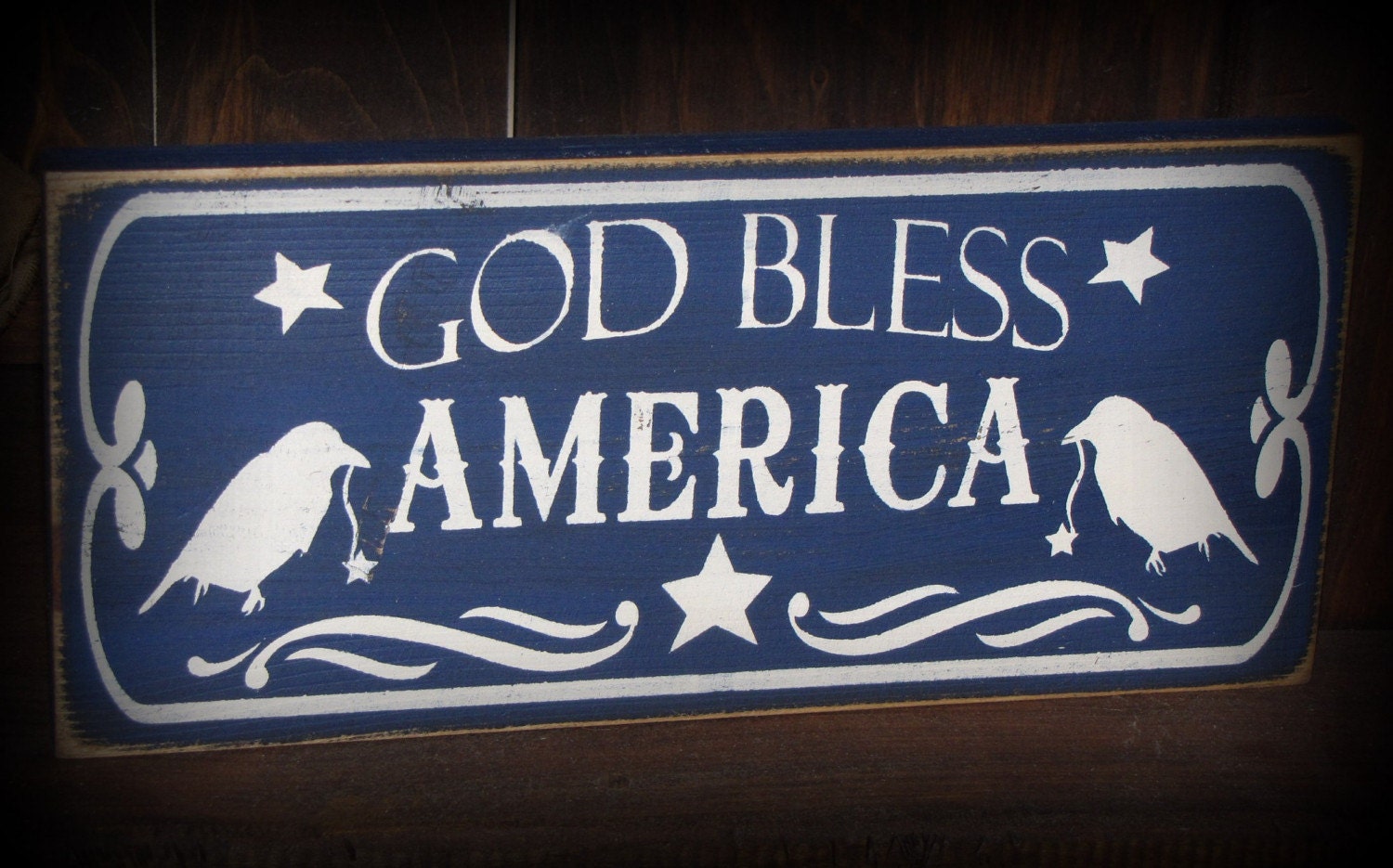 God Bless America featuring Crows and Scrollwork by Old Glory Soldiers