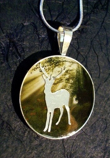 Eclipse Series FOREST'S KEEPER Pendant, Sterling Silver, Handmade, Nature, TRINKET