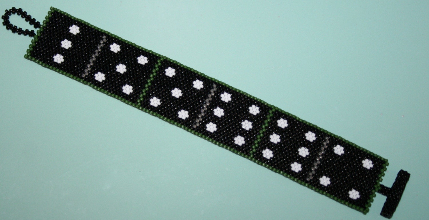 Oh Domino Peyote Stitch Cuff Bracelet