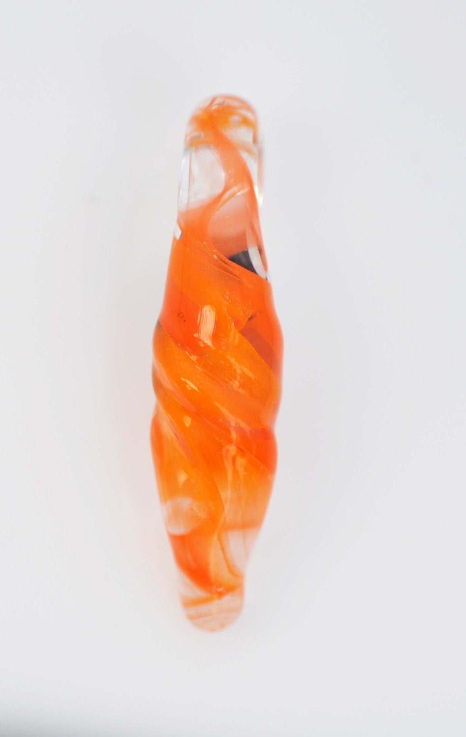 Glass Pendant - Orange Twist
