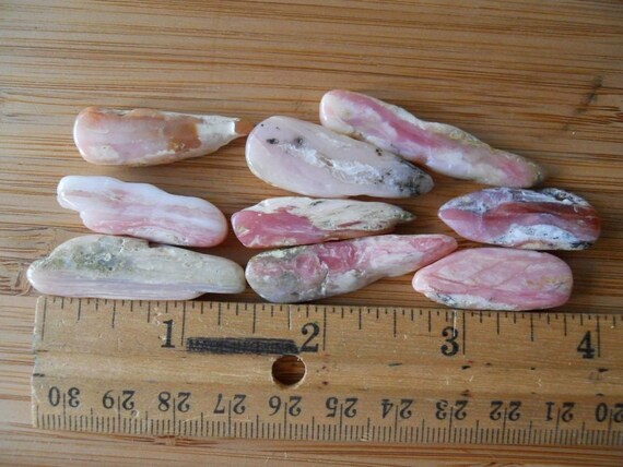 Pink Peruvian Opal 9 Stick Beads