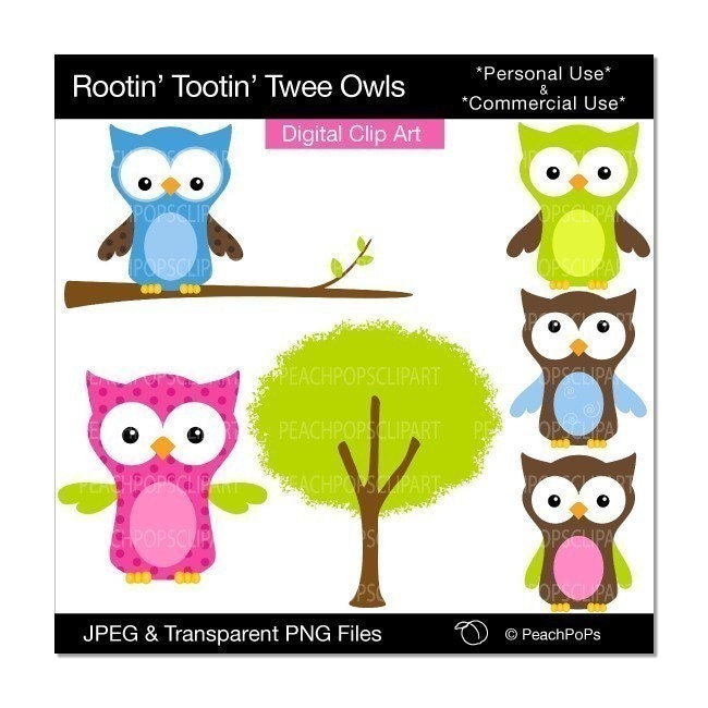 clip art tree branch. Owls - digital clip art