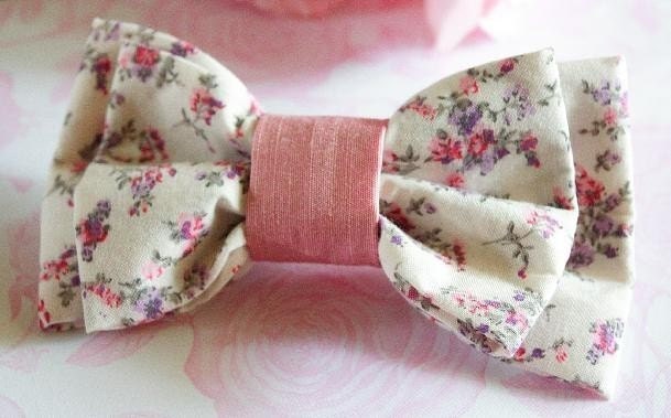Double Sweetness Bow - Pink Flower Clip