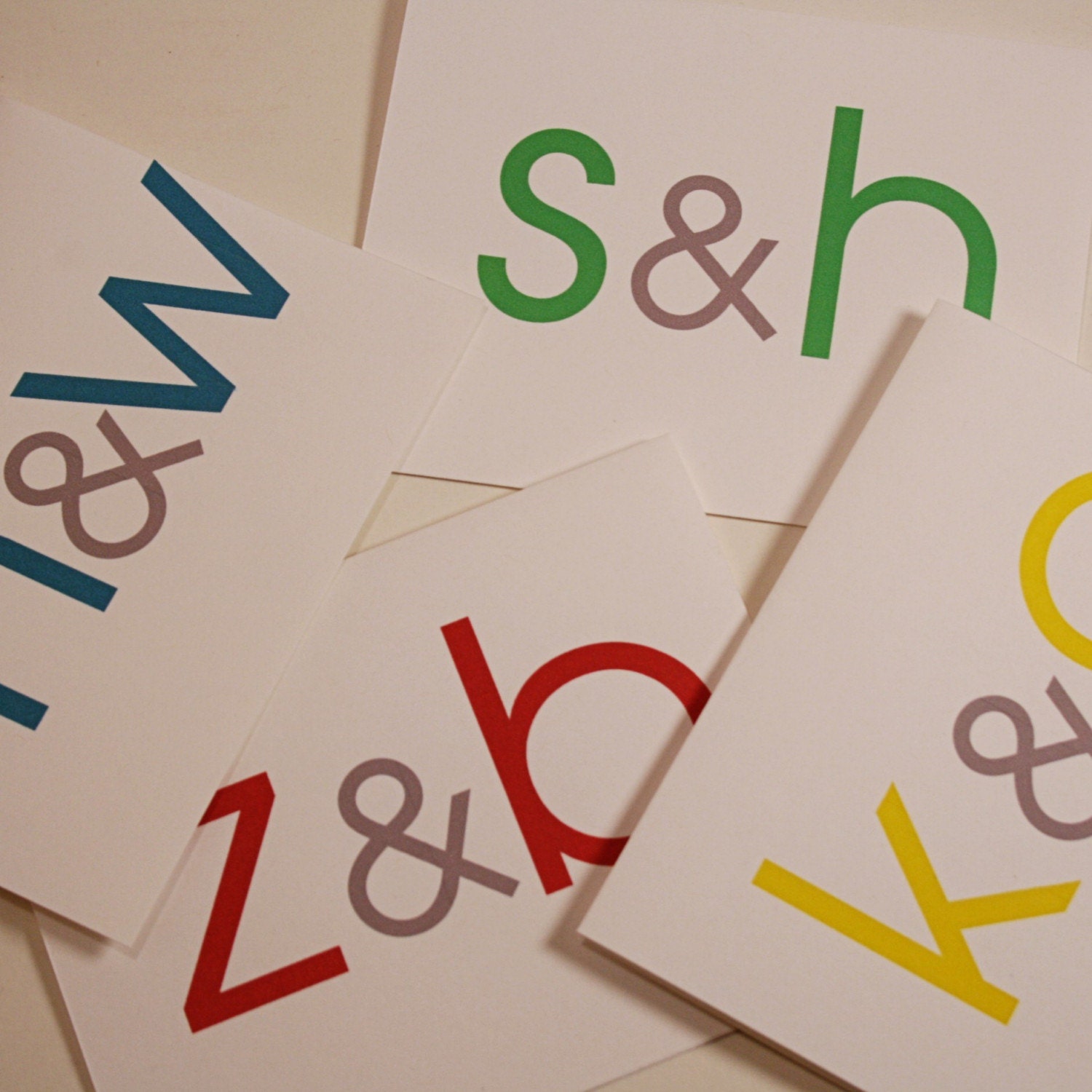 Double Initial Cards (Set of 8)