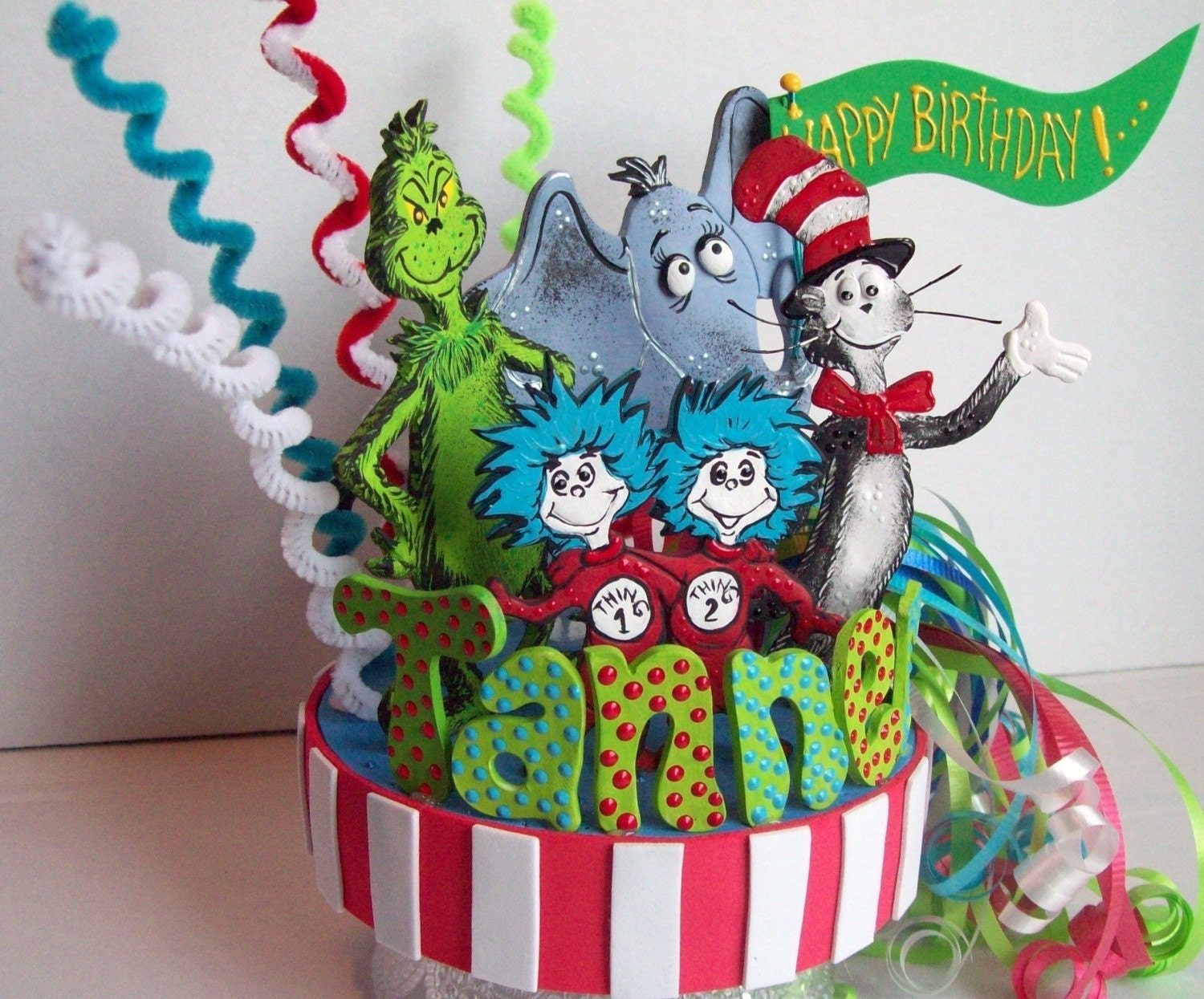 cat in hat cake decorations. SEUSS THEME CAKE TOPPERS OR