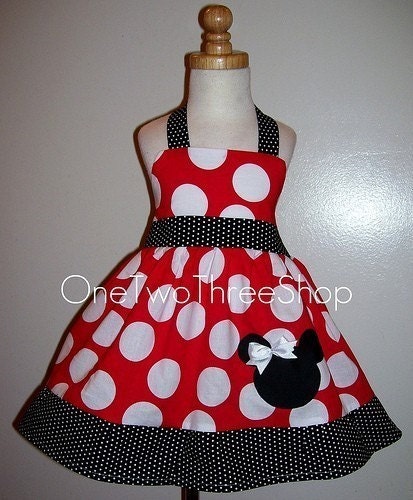 Custom Boutique  Minnie Mouse Halter Dress 2t/3t Years