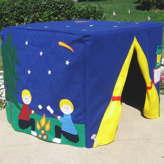 Starry Night Camp Site Card Table Playhouse, Personalized, Custom Order