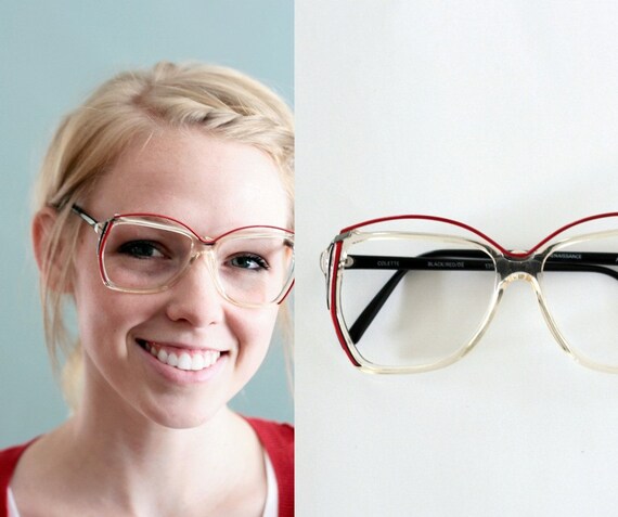 French Red arched Eyeglass FRAMES
