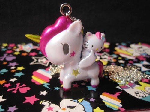Tokidoki Unicorn and Hello Kitty Necklace. From Candychick