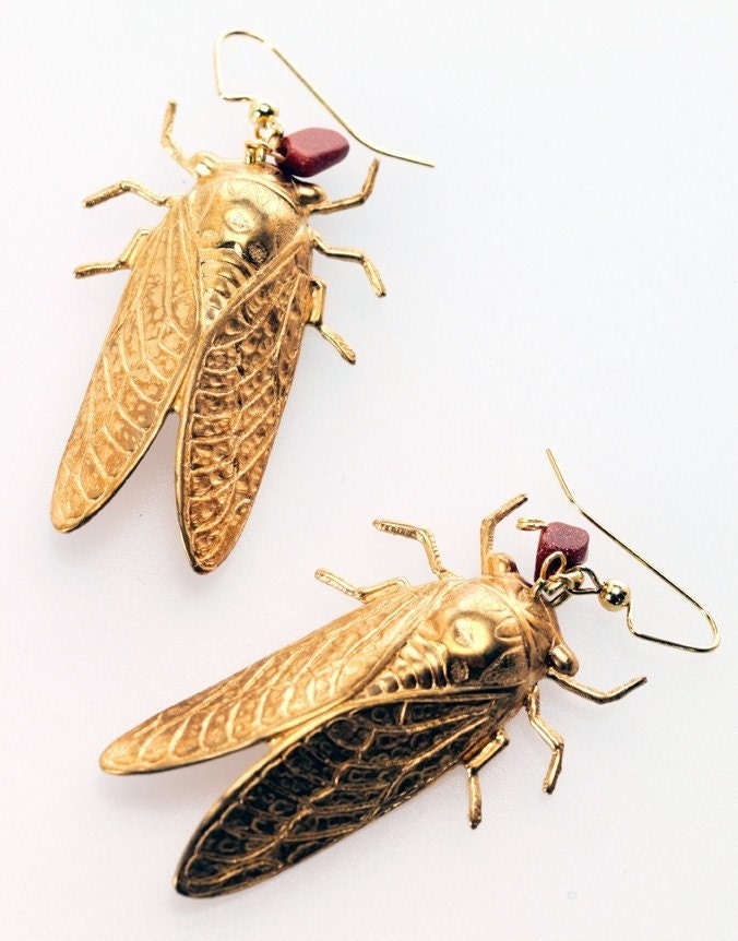 Cicada Bug Insect Earrings