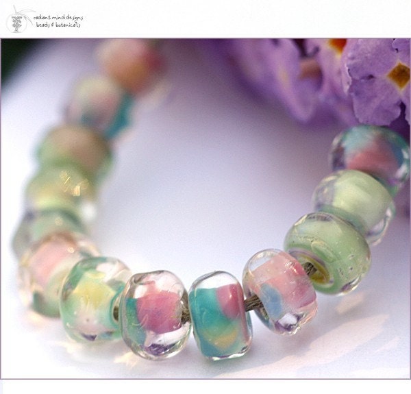 Lampwork Beads PRINCESS AND THE PEA organic faceted SEEDS Handmade Glass Goodness for your Inspired Designs