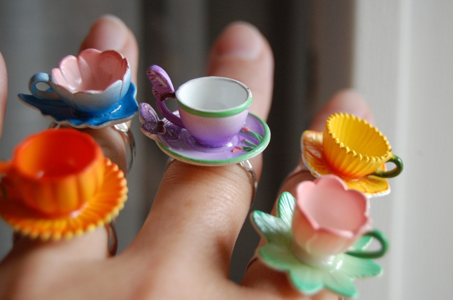 Butterfly Fairy Tale Tea Cup Ring