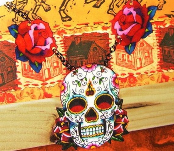 mexican sugar skull tattoo designs. Sugar skull tattoo rose