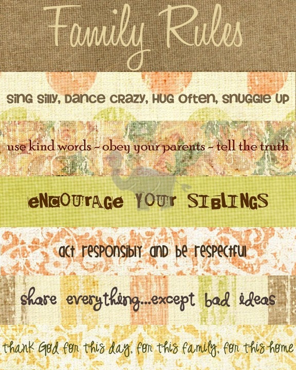 Family Rules Print- Fall Colors