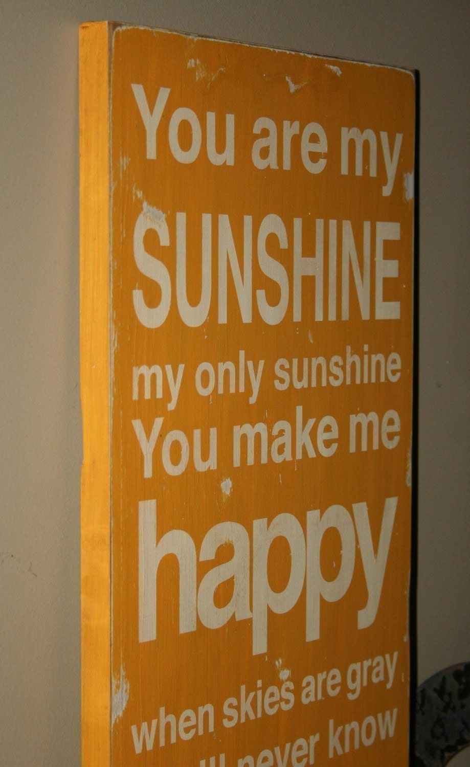 You Are My Sunshine Sign Typography Word Art in Golden Yellow
