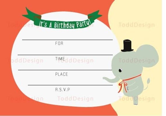 Birthday Party Decorations Clipart. Lovely Elephant Birthday Party