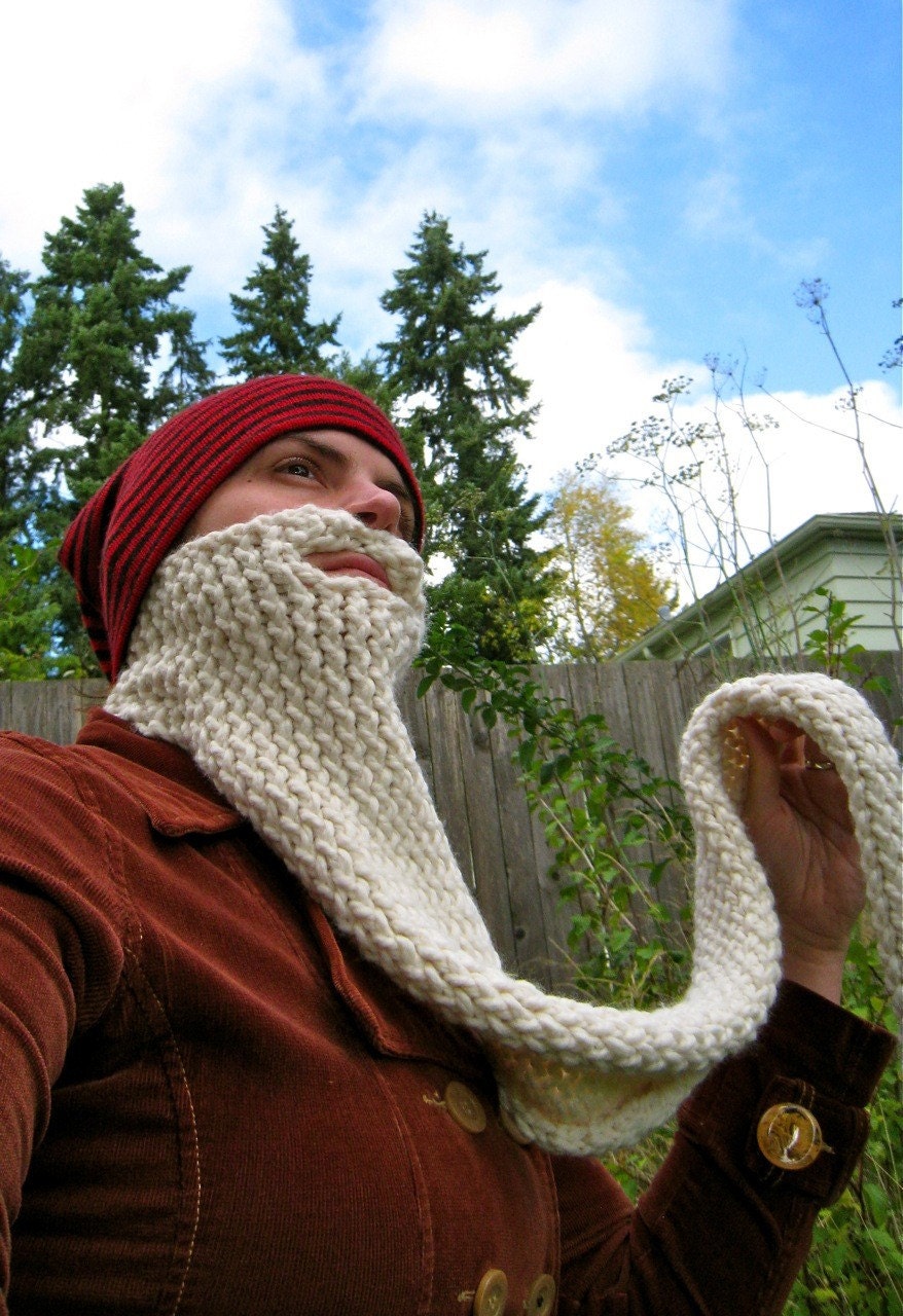 wizard knit beard - face neck warmer, costume, disguise, gandalf, dumbledore, harry potter, dickie, scarf