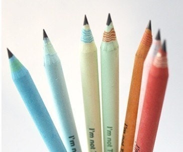 Recycled paper pencils -8 different colors