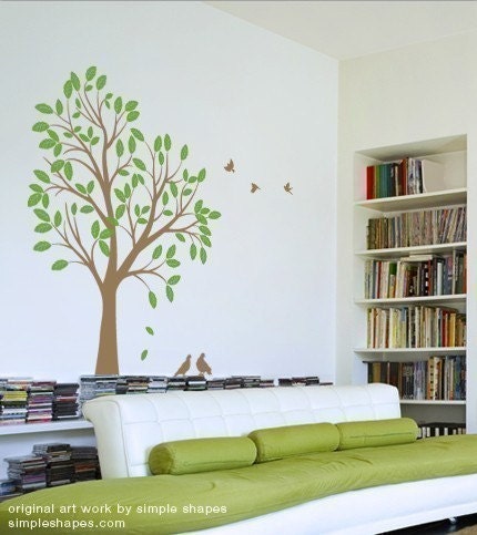Large Tree with Birds Decal  - Vinyl Wall Sticker