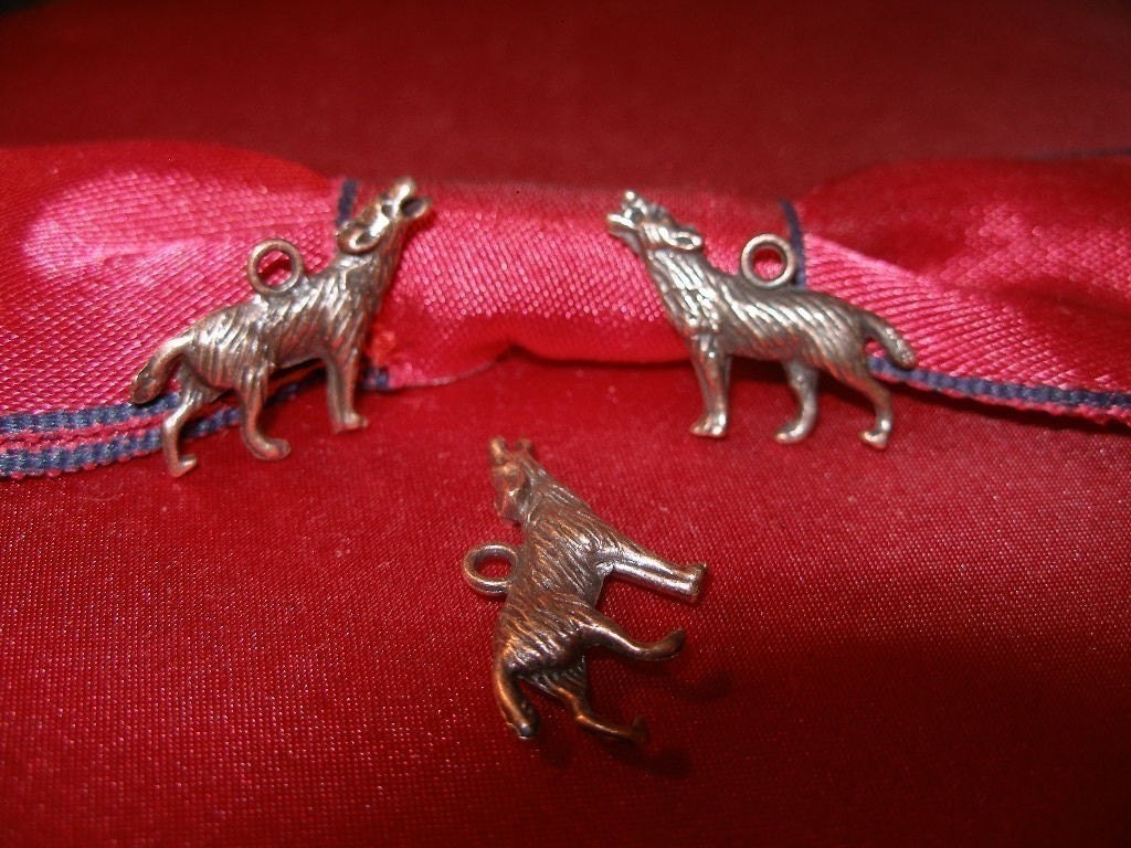 WOLF BLOWOUT - buy 2 lots, get a 3rd free -   Copper wolf charms or pendants 12 for the old price of 10 -  Team ESST, paganteam,  olyteam