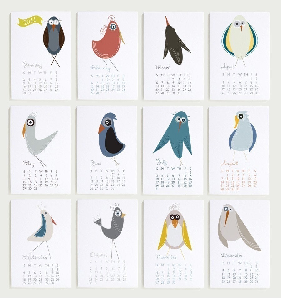 2011 Calendar Funny Birds. From ModernPop