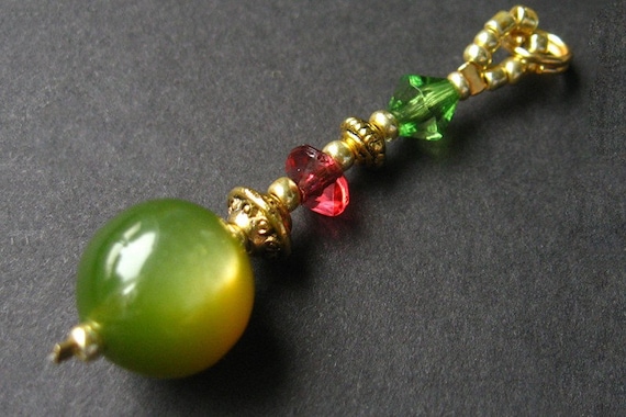 HOLIDAY SALE Charm, Keychain and Zipper Pull - Green for Christmas