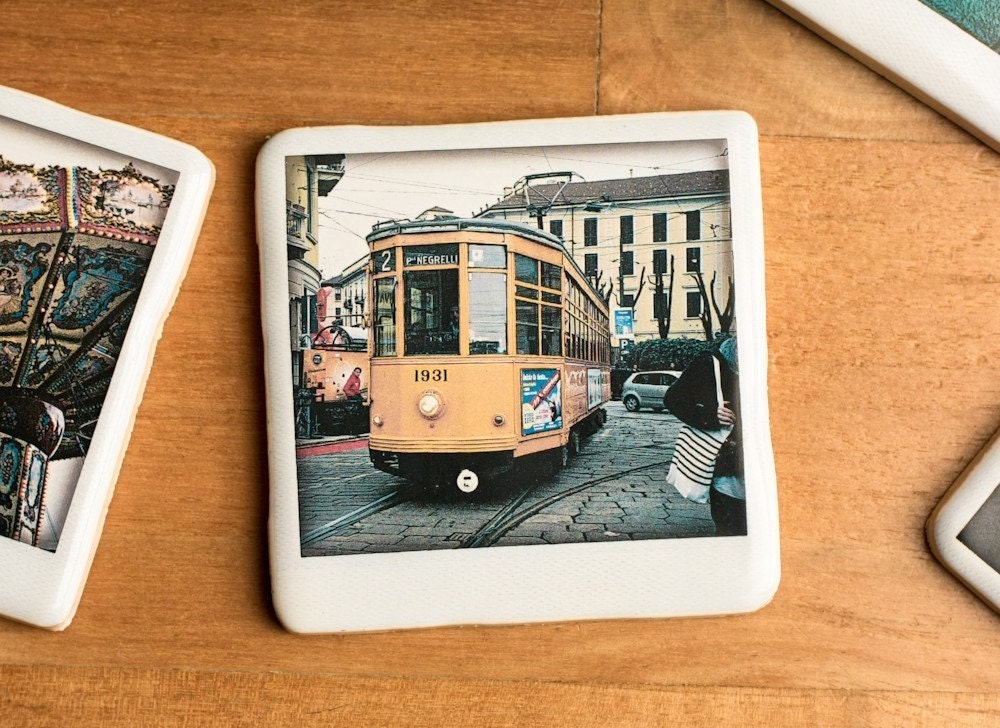 Polaroid Coaster - Yellow Tram