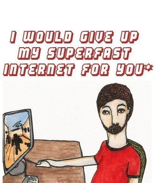 Geeky Card - I would give up my superfast internet BOY VERSION