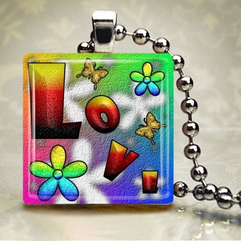 All You Need is Love - Glass Tile Pendant (HDA2)