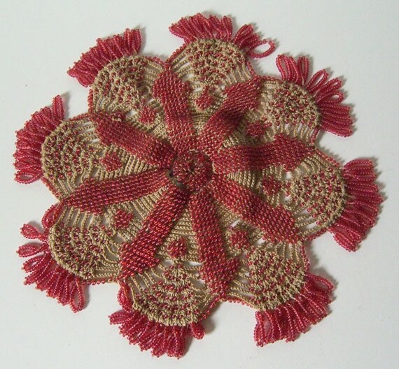 Vintage 1920s Crochet Beaded Trim