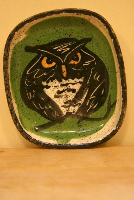 Vintage Owl Dish