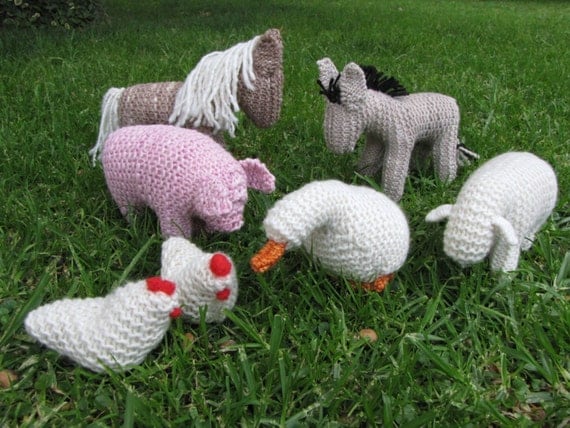 Knitted Farm Animals, Farmyard, Merino Yarn