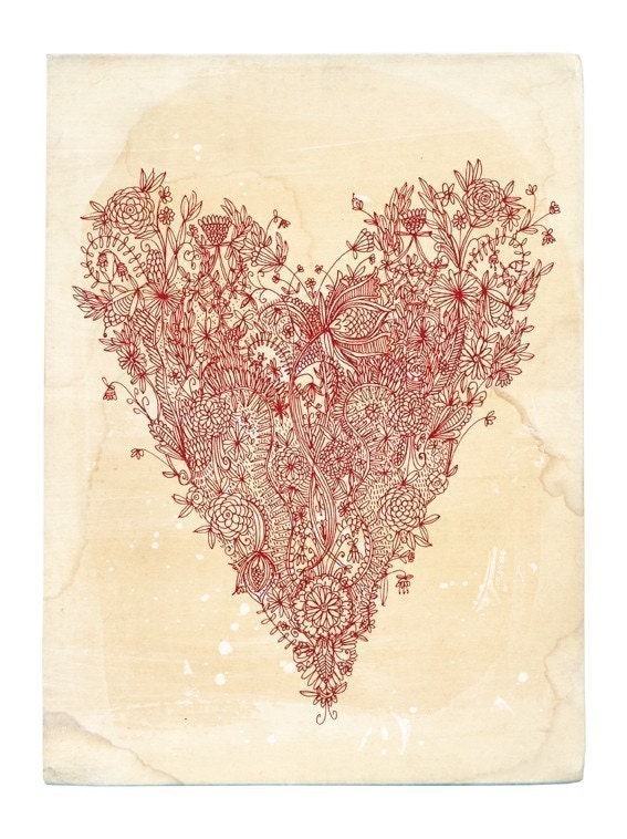 Love art print in red 8x10