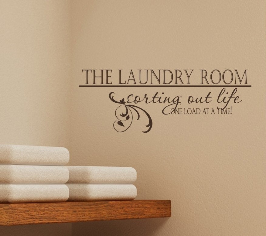 Laundry Room Sorting Out Life Vinyl - Vinyl Wall Decal Words Decals Stickers Art Graphics