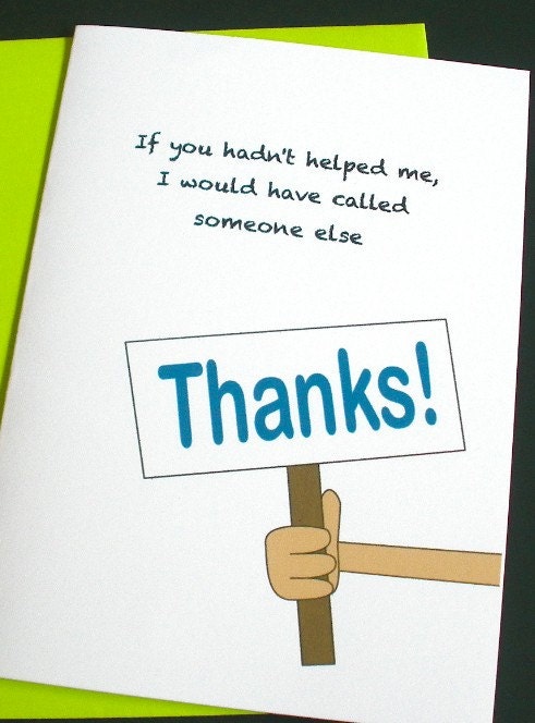 funny thank you cards. Funny Thank You Card - Someone