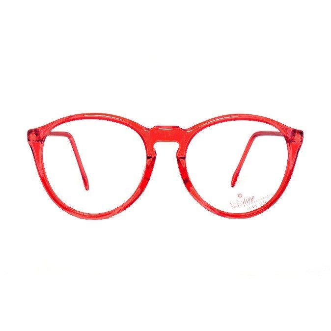 Red transparent Round Vintage Eyeglasses