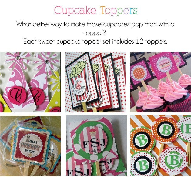 Cupcake Toppers (custom design)