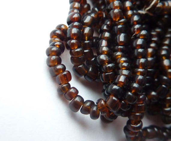 Full hank of vintage cola glass seed beads